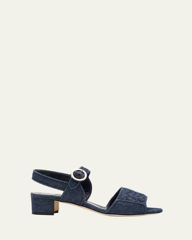 Chambray Vibius Den Buckle-Strap Sandals